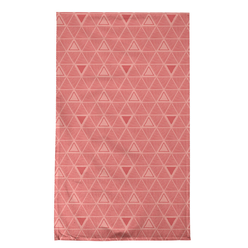 Torchon triangle dessiné à la main, Rose / rosé, Croisé en coton