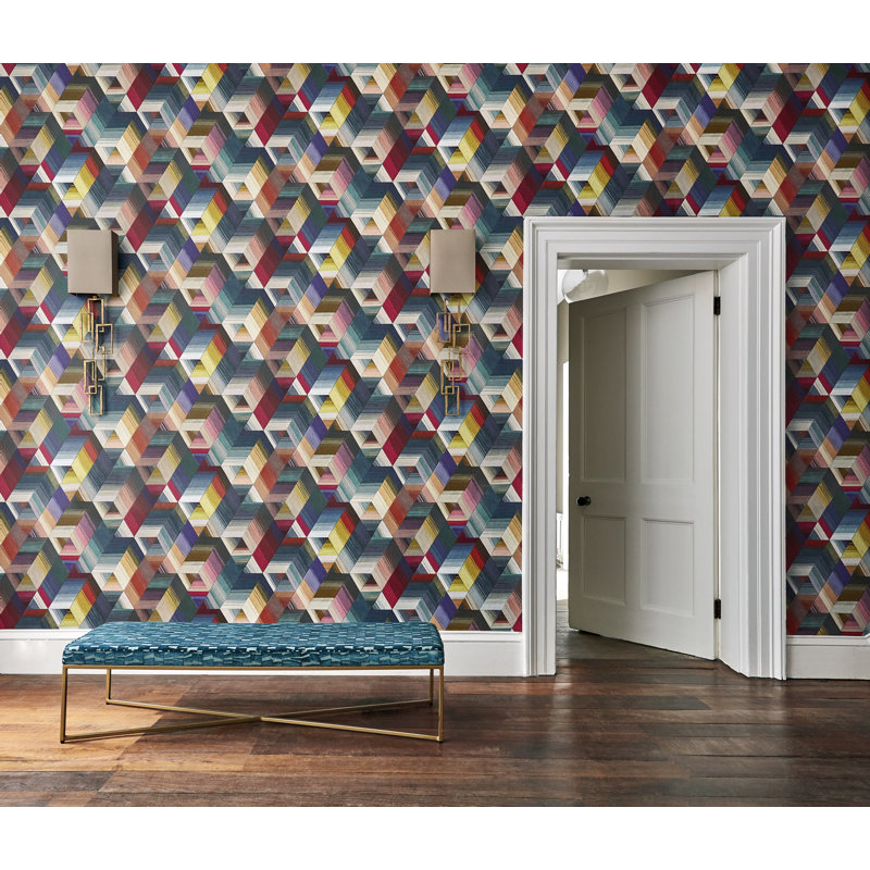 Arccos Wallpaper, Cerise/Neptune/Teal