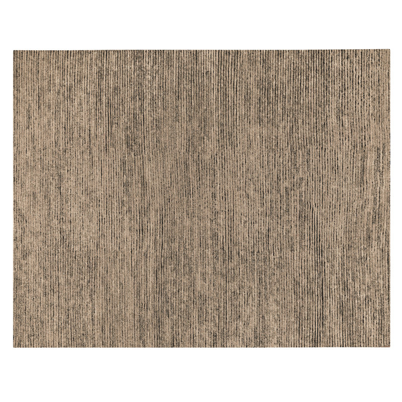 Hidden Path Striped Hand-Knotted Beige/Black/Neutral Area Rug, Rectangle 2' x 3', Beige