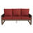 Patio Cedar Wood Frame Brown Wicker Outdoor 3-Seat Sofa with Cushion 1 Piece-108734163