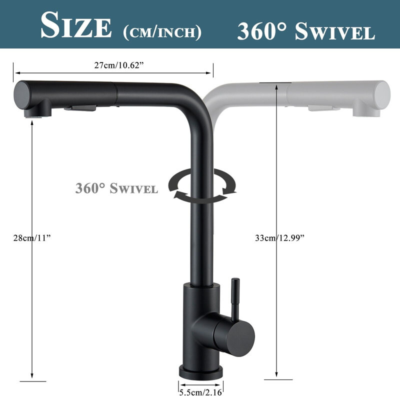 Senlesen Pull Out Kitchen Faucet, Black