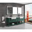Miroir de salle de bain 88 po à DEL avec cadre en aluminium, miroir de meuble-lavabo mural, anti-buée, à mémoire de forme et à intensité variable
