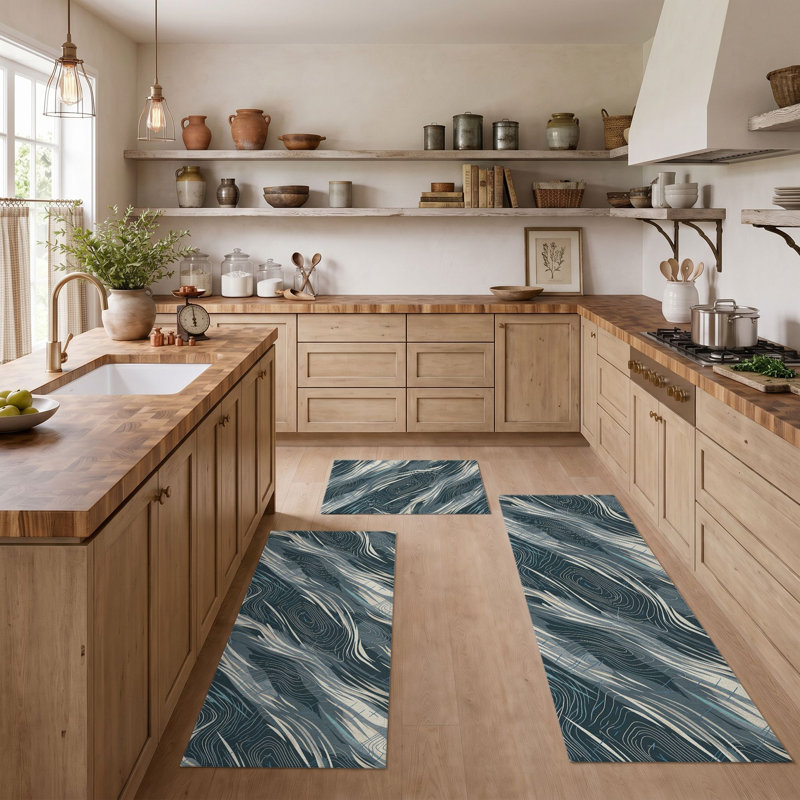 Tapis de cuisine lavables antidérapants Wave
