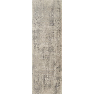Tapis gris abstrait et ivoire Brook