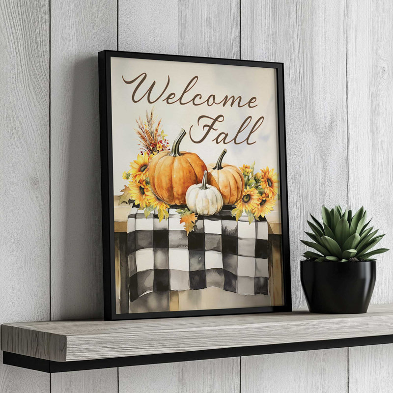 «Welcome Fall Table» par Nicole DeCamp, reproduction d'art, L 18 po x H 24 po, Argent, Impression encadrée