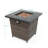 28Inch Square Heating Fire Pit, Steel Frame, Approved, Propane/ Fueled Table Pit Square, Black Brown, Tabletop, Fireplace