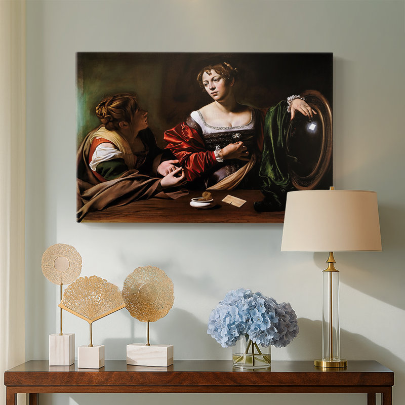 Martha and Mary Magdalene-Caravaggio-Gallery Wrapped Canvas-c. 1598, 12 x 18