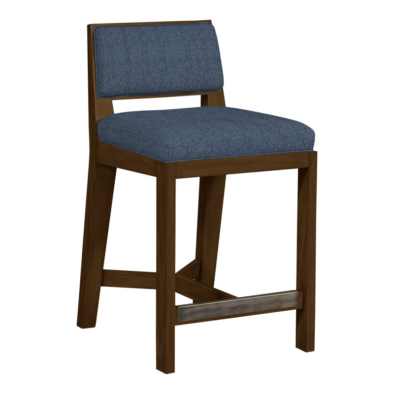Thom Filicia Solid Wood 26.5" Counter Stool, Havana, Navada Blue