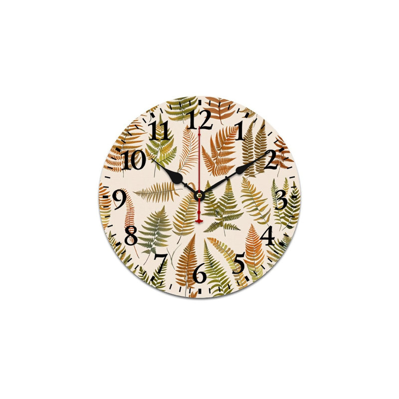 Décoration murale brune, feuilles de fougère d'automne 12 po x 12 po