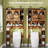 Space-Saving Over Toilet Storage Cabinet – 67" Tall Bathroom Organizer with Glass Door, Adjustable Shelf, Sliding Barn Doors, Wood Grain Finish-816476652