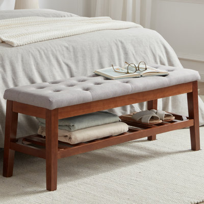 Jesha Linen Upholstered Storage Bench