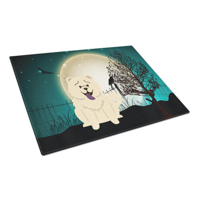 Scary Halloween Glass Cutting Board