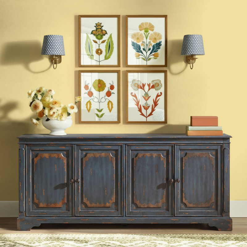 Dalgard TV Stand, Blue, 32"H x 65"W x 16"D