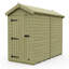 Total Sheds 4ft x 8ft Apex Garden Shed - Double Door - No Windows - Pressure Treated Timber - UK Manufactured