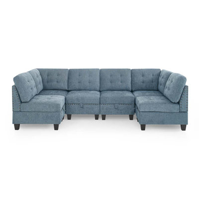 Upholstered U-Shaped Sectional Reversible