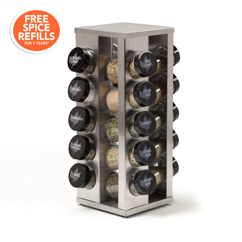 Heritage Brushed 20 Jar Spice Jar & Rack Set