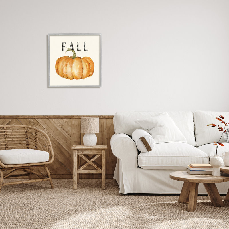 «Fall Pumpkin Black Farm Plaid» par Stephanie Workman Marrott - impression graphique, H 24 po x l 24 po x P 1,5 po