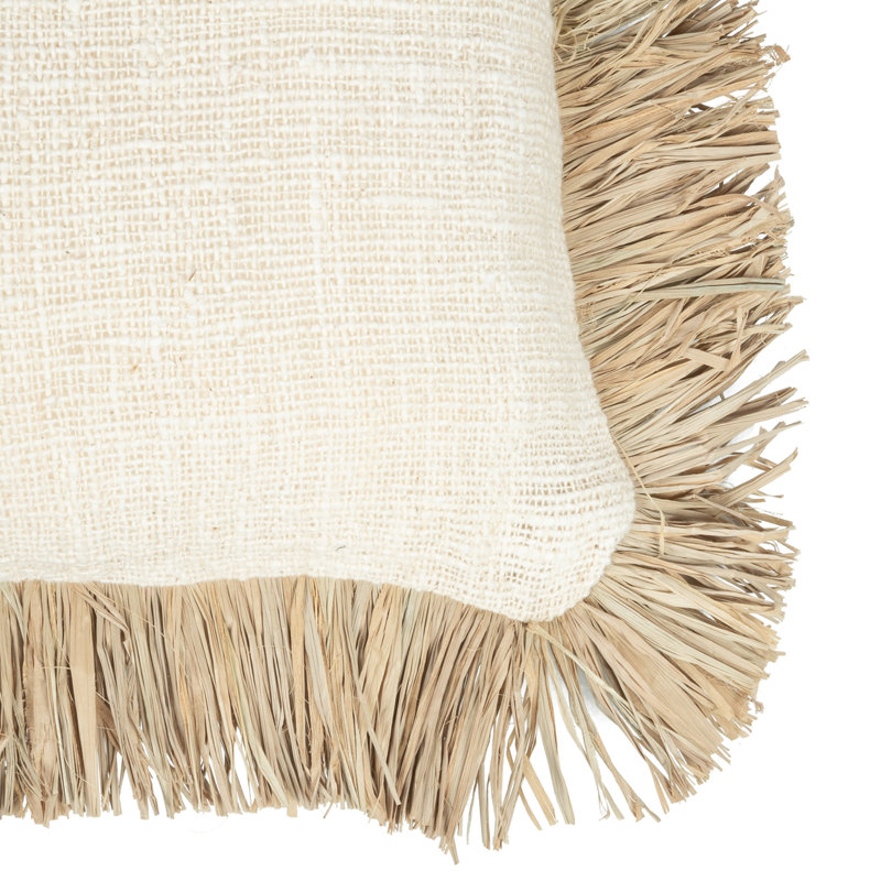 Square Cushion Cover, 40cm H x 40cm W x 10cm D, Beige/Natural