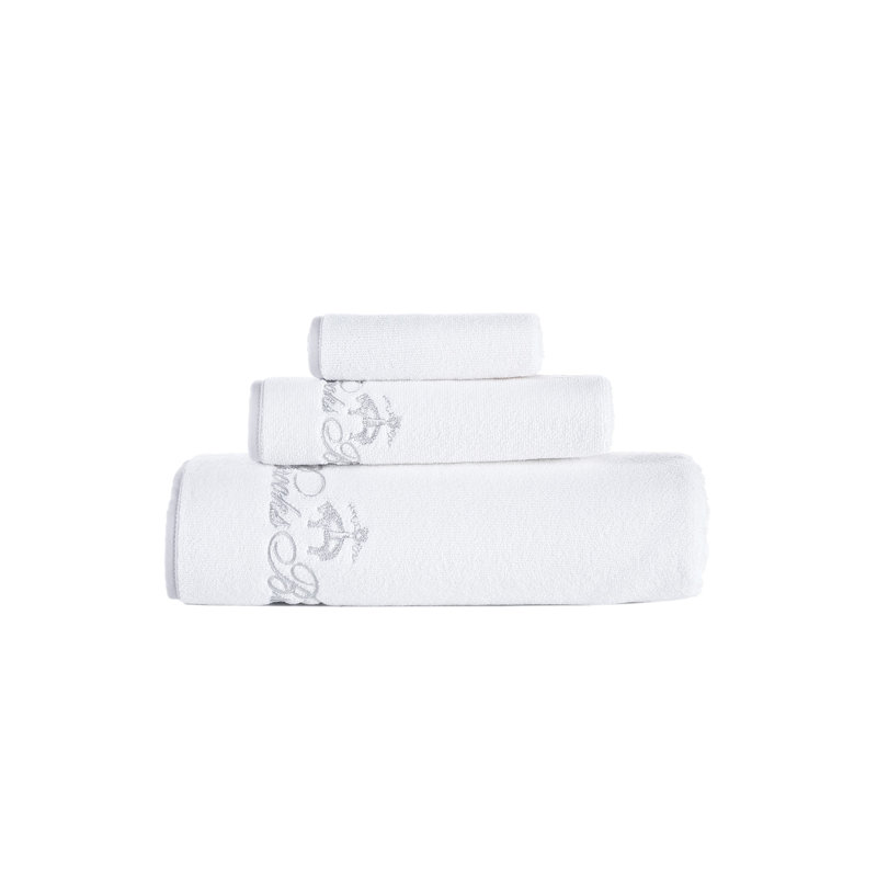 Ensemble de serviettes 3 pièces en coton turc, Blanc
