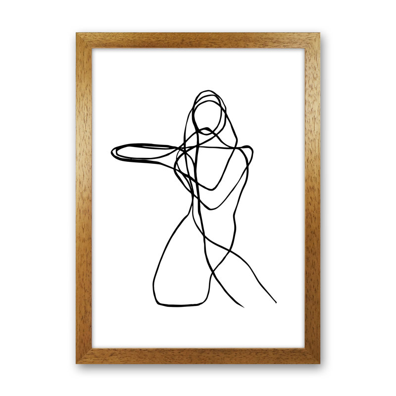 Tangled Lines Female4 by Planeta444 - Print, Brown Framed, 46cm H x 34cm W x 3cm D