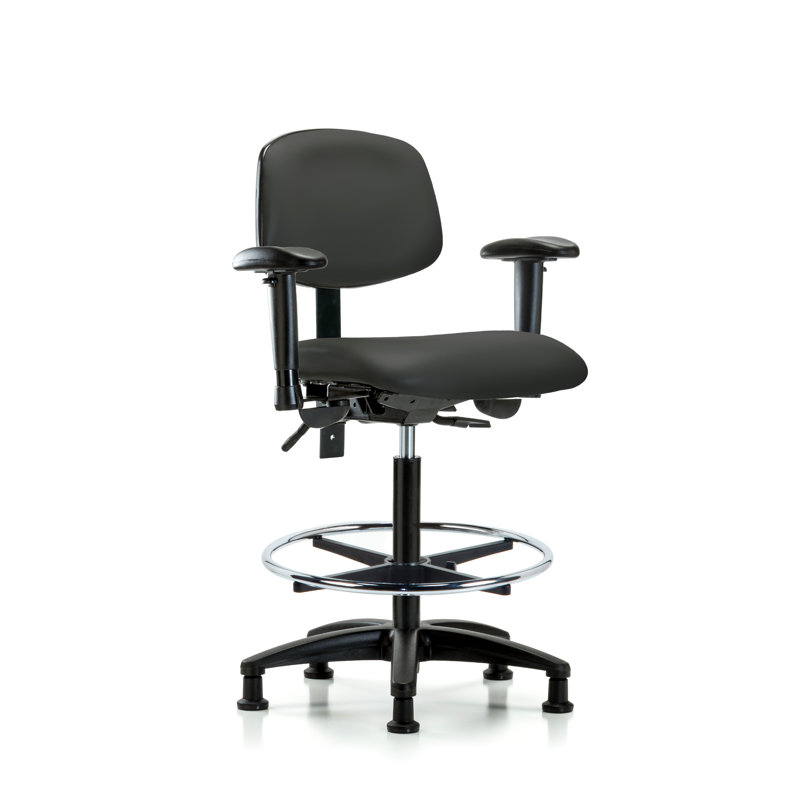 Chaise de dessinateur Noah, Anthracite, Patins, Inclus