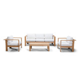 Ando 4 Piece Teak Sofa Seating Group with Sunbrella Cushions