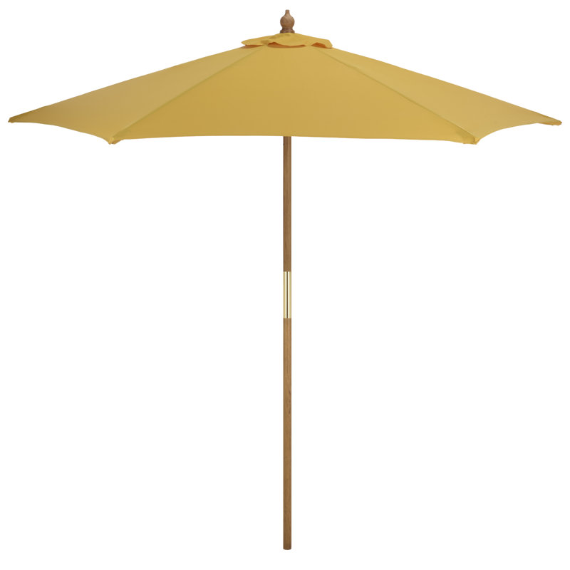 Parasol en bois Whisenant de 2,3 m, Vert foncé