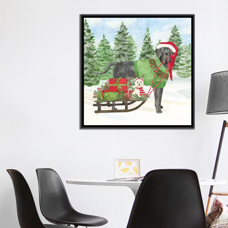Peinture sur toile tendue Tara Reed, H 18 po x l 18 po x P 1,5 po, Toile encadrée noire, Pas de tapis