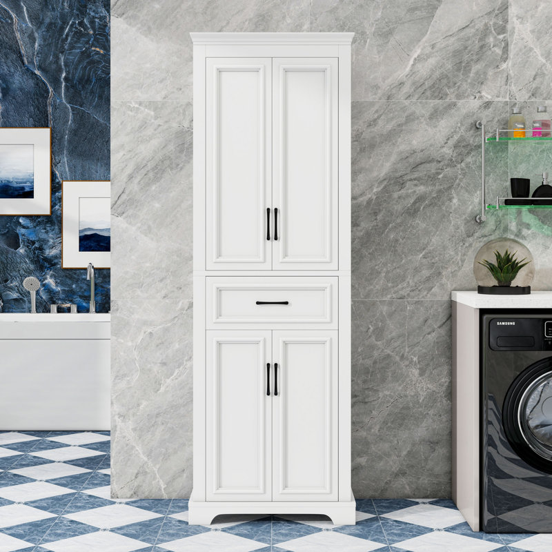 Freestanding Bathroom Storage Cabinet with Storage Drawer, Shelves and Doors
