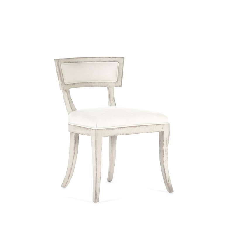 Linen White Elmwood Upholstered Side Chair