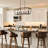 Adalae 6 - Light Iron Dimmable Kitchen Island Square / Rectangle Chandelier