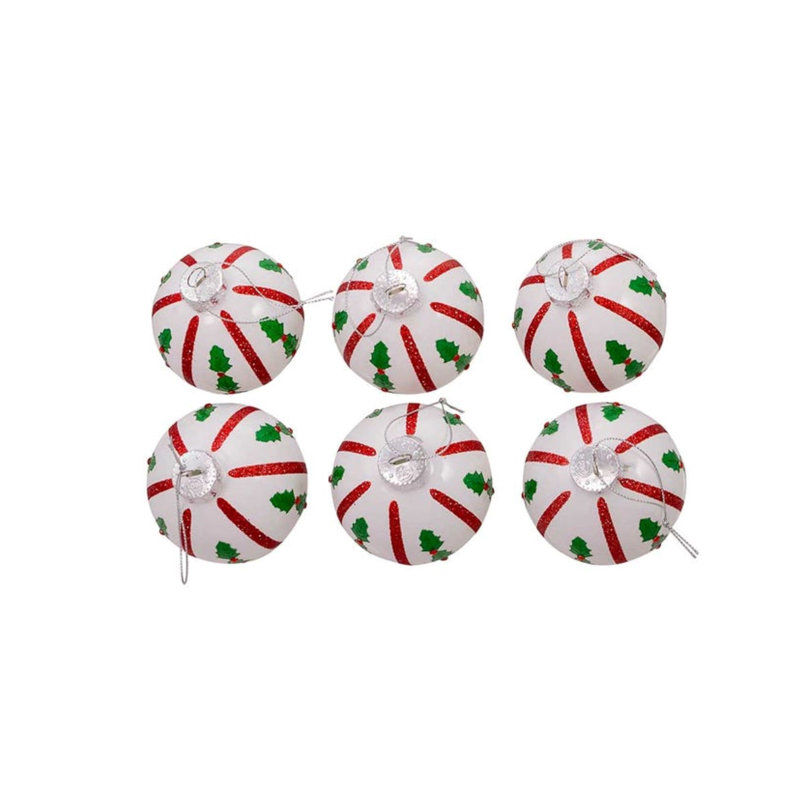 3.15'' Striped Glass Christmas Ball Ornament