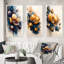 Orange et bleu fleurs de crocus - ensemble de 3 impressions-450328447-450328391