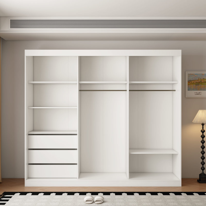 3 Door Manufactured Wood Wardrobe