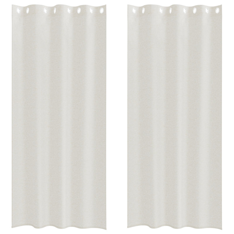 Curtains With Curtains 2 Pcs Polyester, Cream, 260cm Width x 140cm Drop