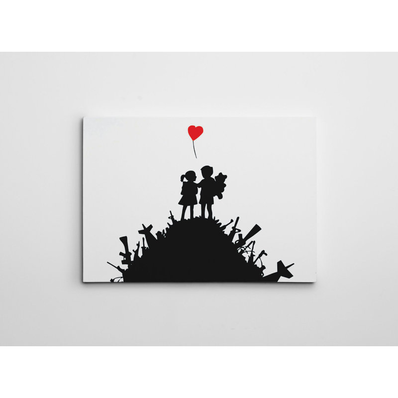 Superbe impression sur toile de Banksy, 27,6 x 39,4 pouces | 50% coton / 50% polyester, impression numérique de haute qualité | Cadre en bois de 0,8 po x 1,2 po | Parfait pour la décoration intérieure, les amateurs d'art et les cadeaux uniques
