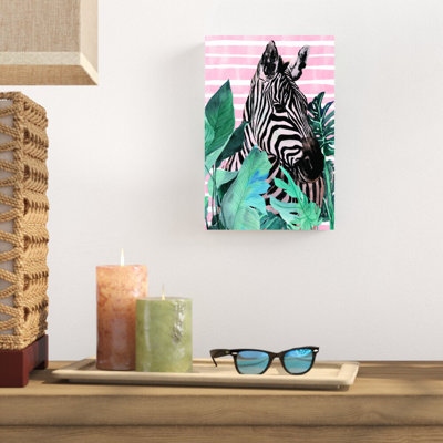 Zèbre dans les palmiers - peinture sur toile tendue
