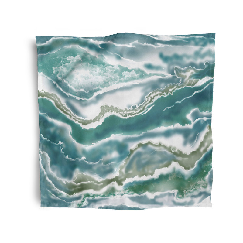 Ashawn Polyester Abstract Square Napkin, Green