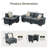 2-piece Upholstered Modular Sectional Sofa Sets, Oversized Couch Set With Loveseat And Armchair-1322819512