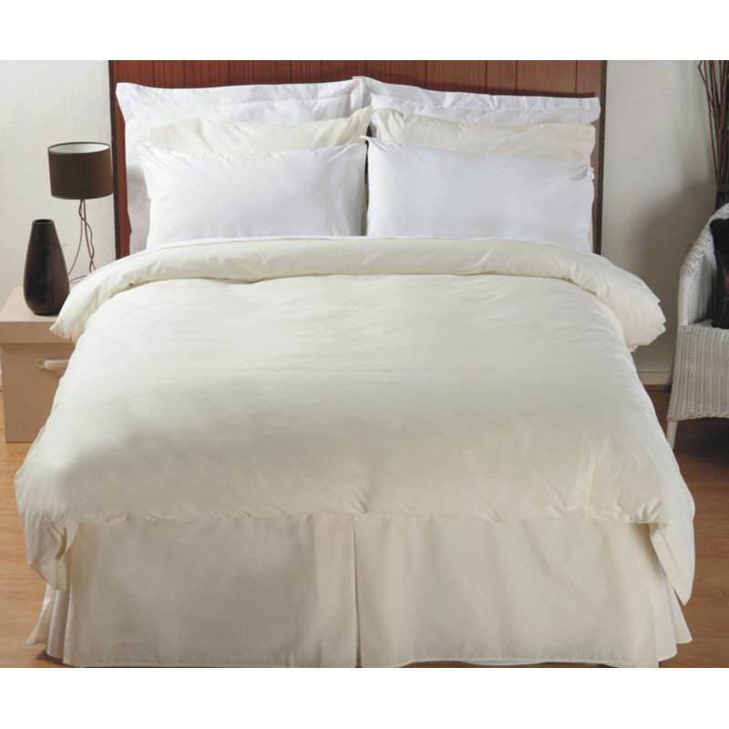 Plain Dye 200 TC Egyptian-Quality Cotton Tailored Bed Skirt, Super King (6'), Ivory