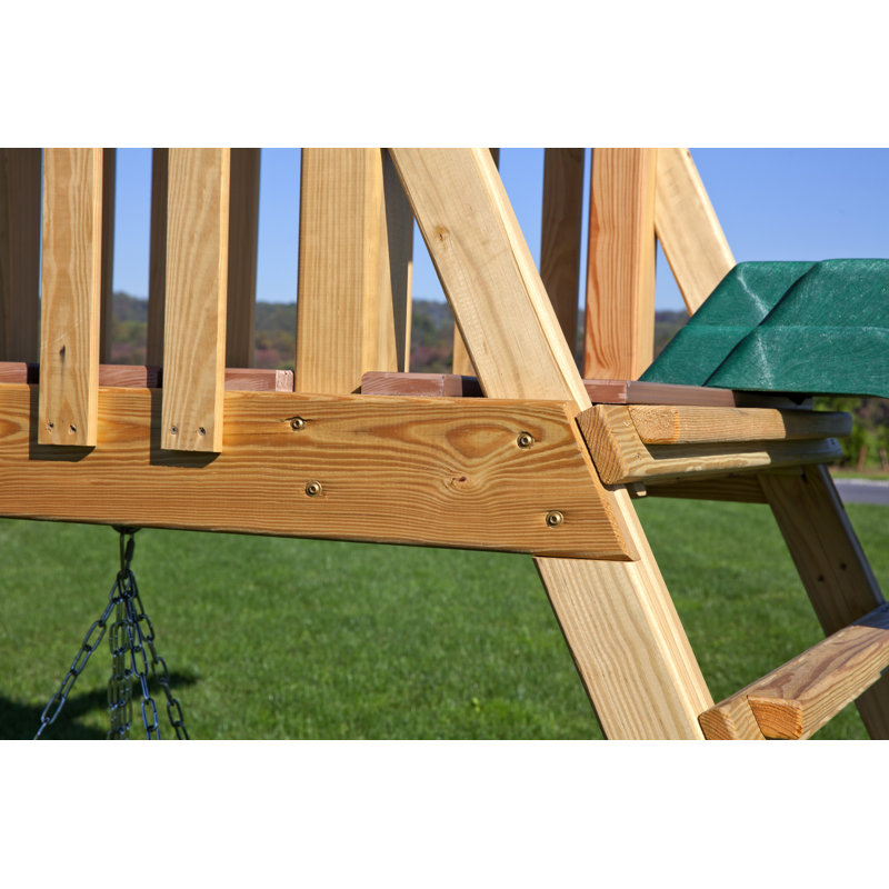 Module de jeu avec balançoire et mur d'escalade pour la cour, Brut