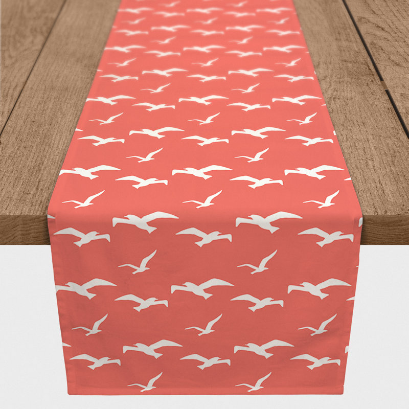Chemin de table géométrique McKay, L 90 po x l 16 po, Corail, Brenner géométrique