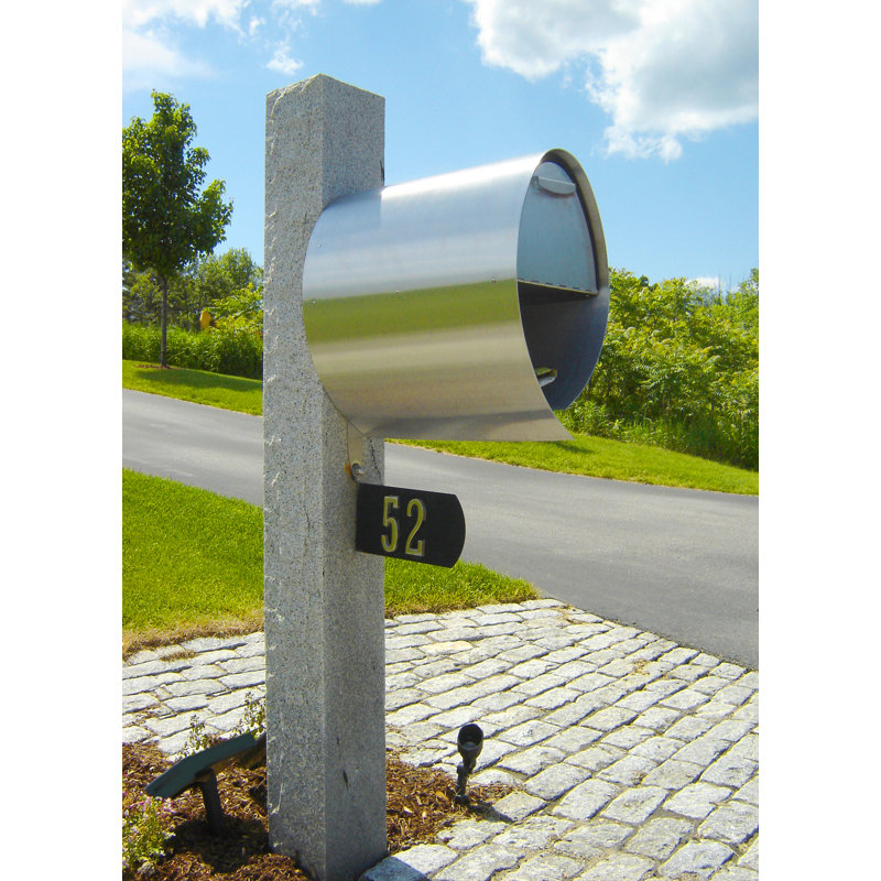 Post Mounted Large Mailbox, Large (17.5" H x 10" W x 18.25" D), Stainless Steel