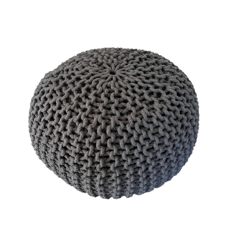 Verica Upholstered Pouf, Dark Gray