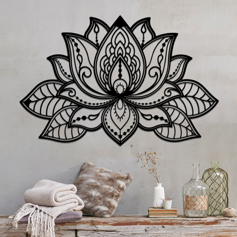 Elegant Decorative Metal Wall Accessory, Black, 35.8 x 23.2 inches | 100% Metal Construction, Thickness: 0.06 inches | Lightweight (2.6 lbs) | Versatile Wall Art with Easy Hanging Mechanism for Home Decor