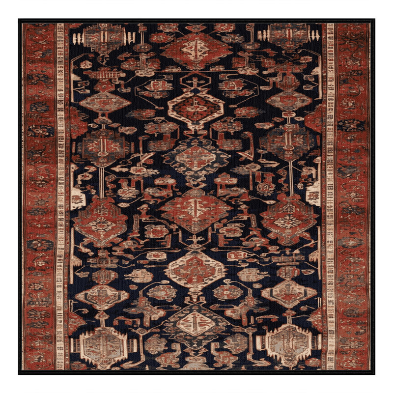 Tapis brun turc lavable à la machine, Carré 5 pi