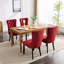 2 pièces de chaises de salle à manger rembourrées en velours, bourgogne. Style élégant, coussin éponge à rebond élevé, base en bois massif Classic 2, siège confortable, pieds-240074594