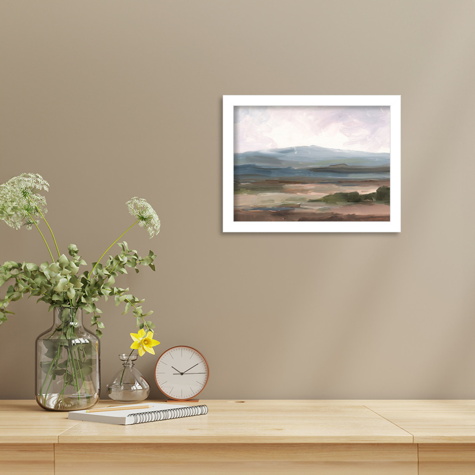 Ethan Harper "Serene Mountain Study II" Print, White, 10" H x 13" W