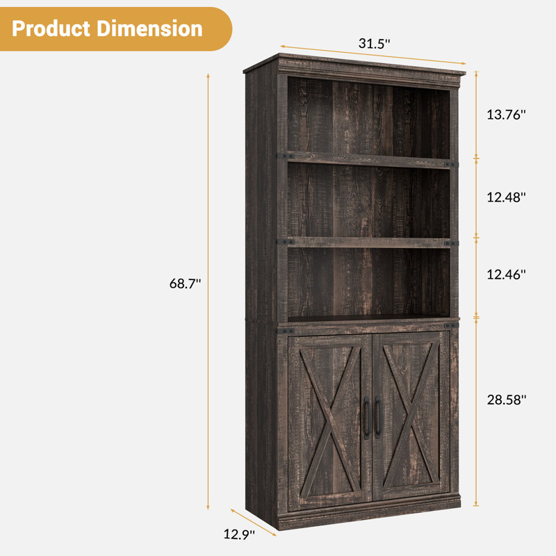 2.5cm H x 2.5cm W Standard Bookcase