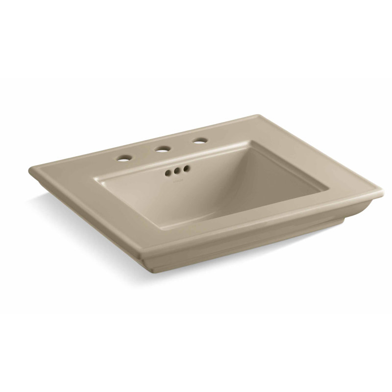 Lavabo de salle de bain console avec trop-plein Memoir Stately 24 ", Sable mexicain, Simple